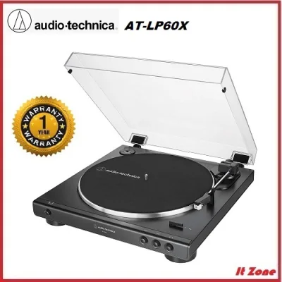 AUDIO-TECHNICA AT-LP60X FULLY AUTOMATIC BELT-DRIVE TURNTABLE BLACK (AT LP60X/ VINYL DISC PLAYER/ TURN TABLE)