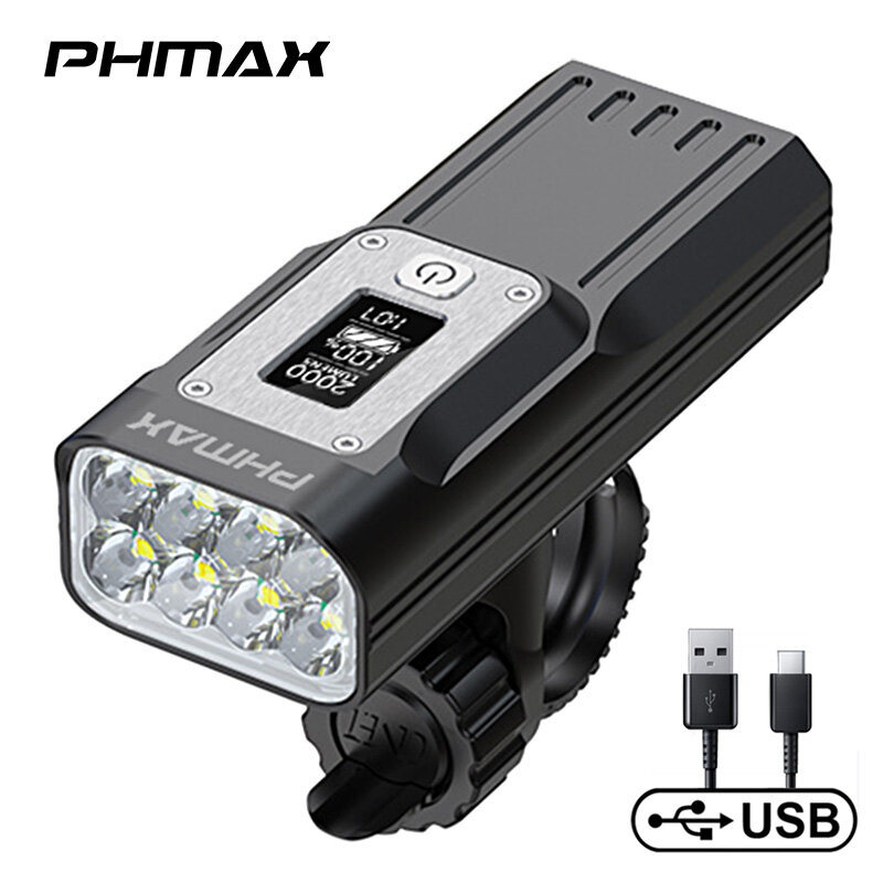 X-TIGER Đèn led chiếu sáng gắn xe đạp chống mưa 900 Lumens cổng sạc USB đèn pin xe đạp thể thao