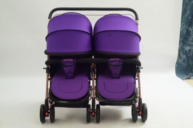 Newborn Twin Baby Stroller Double Seat Carts Can Sit Reclining Folding Twin Pram Travel System Two-way Light Carriage Singapore