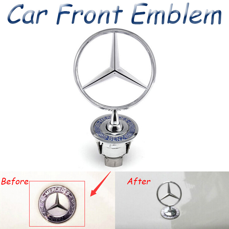 1 Piece 3D Metal Car Front Hood Logo Emblem Modified Auto Bonnet Badge Label for Mercedes Benz W212 W211 W210 W203 W204 GLK CLK CLA GLS A B C E Class Car Accessories