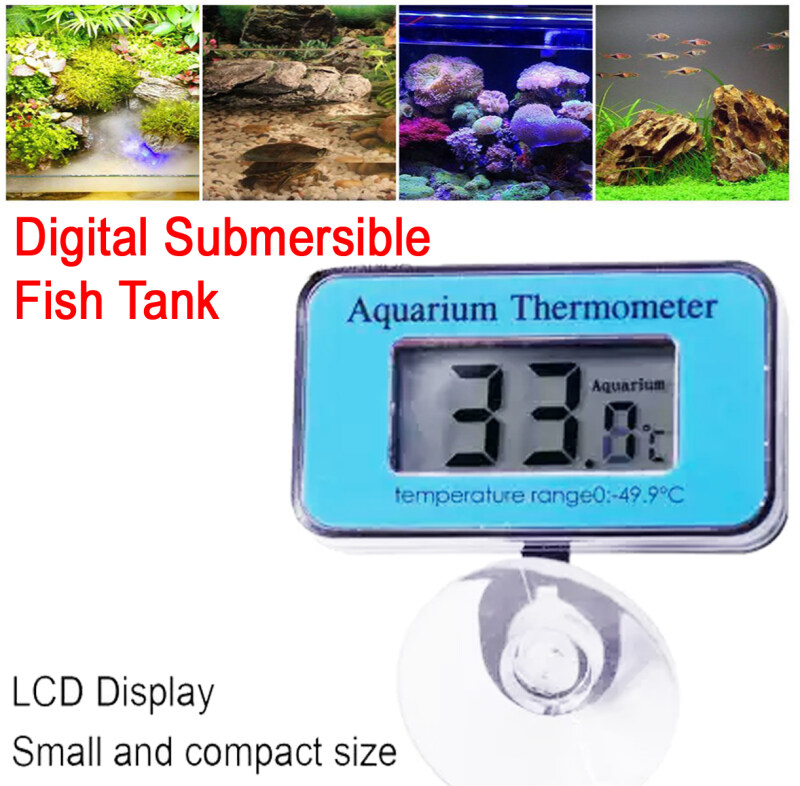 Nhiệt Kế Hồ Cá LCD Kỹ Thuật Số Mới, Với Cốc Hút Nhiệt Kế LCD Mini Trong Nhà Cho Bể Cá Không Thấm Nước