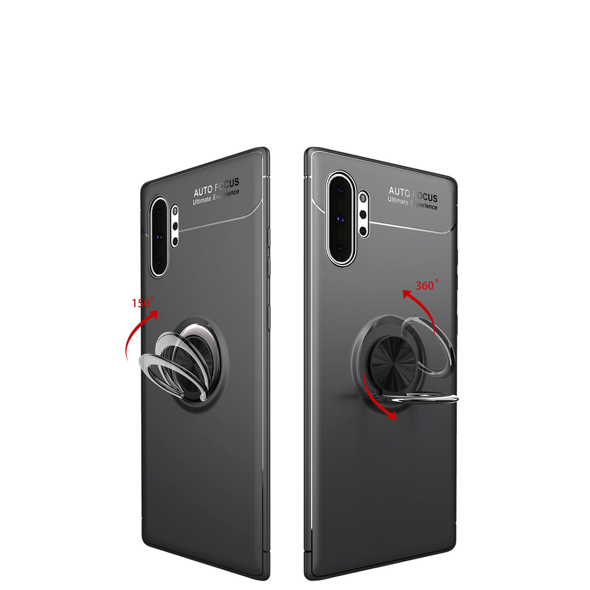 for Samsung Note10+ Note10 Plus Pro Case [Metal Ring Buckle] Soft TPU Case Back Cover Shell, with 360° Rotating Ring Holder Kickstand, Can work with Car Mount