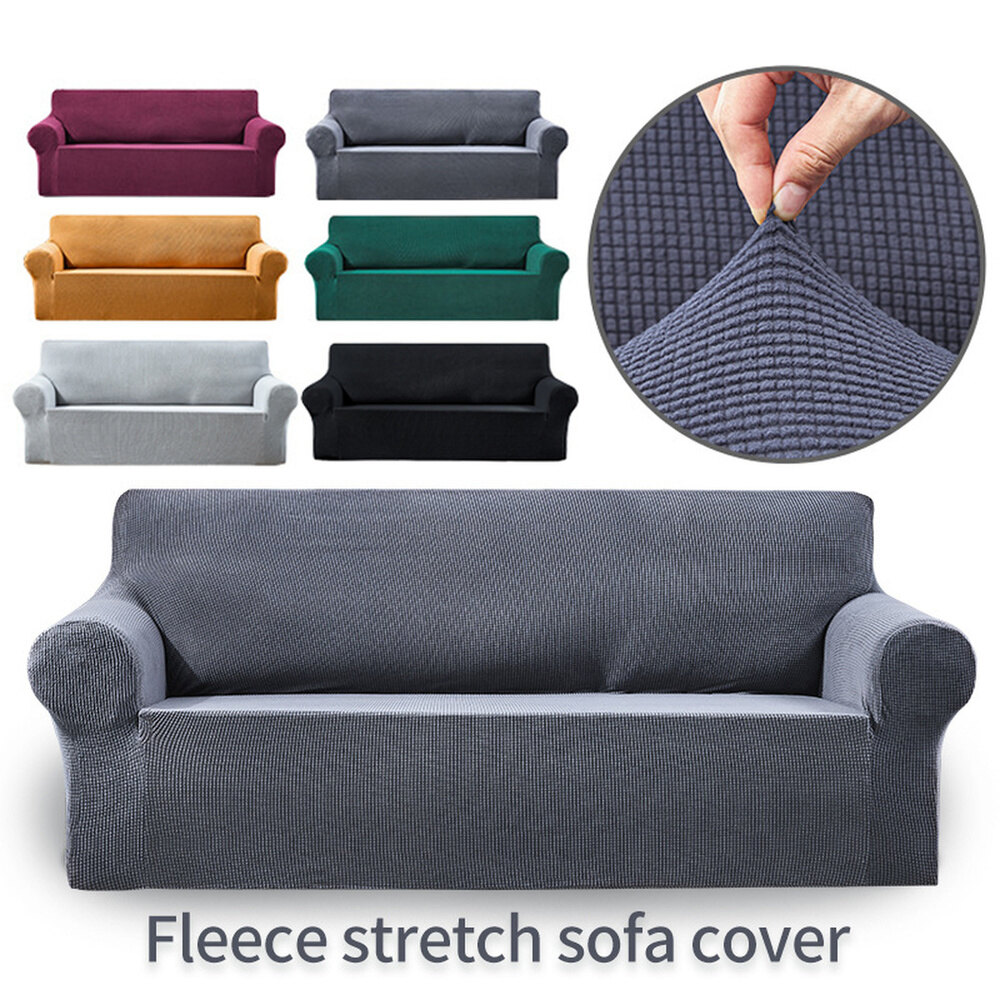 1/2/3/4 Seat European Style Four Season Universal Sofa Cover Cloth Full Stretch Solid Color Sofa Cushion Bench Protective Cover