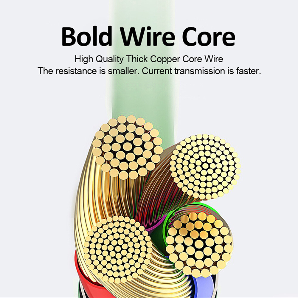 Lenuo 1.2M Liquid Silicone 3 In 1 Fast Charging Cable Usb To Lightning / Type C / Micro USB Charging Cable For IPhone Samsung Huawei Xiaomi Vivo Oppo USB Cable
