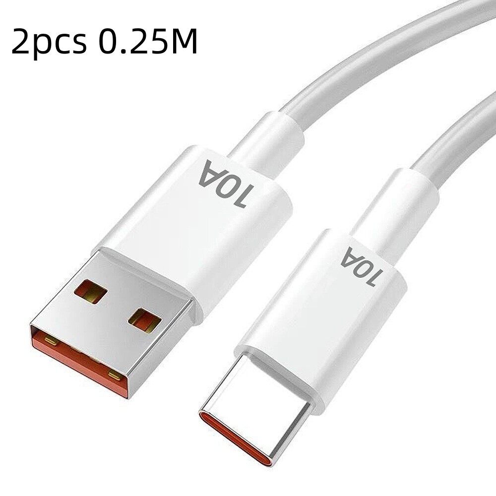2pcs 10a type-c fast charging cables for xiaomi samsung huawei honor mobile phone quick charge usb to type c data cable cords 120w
