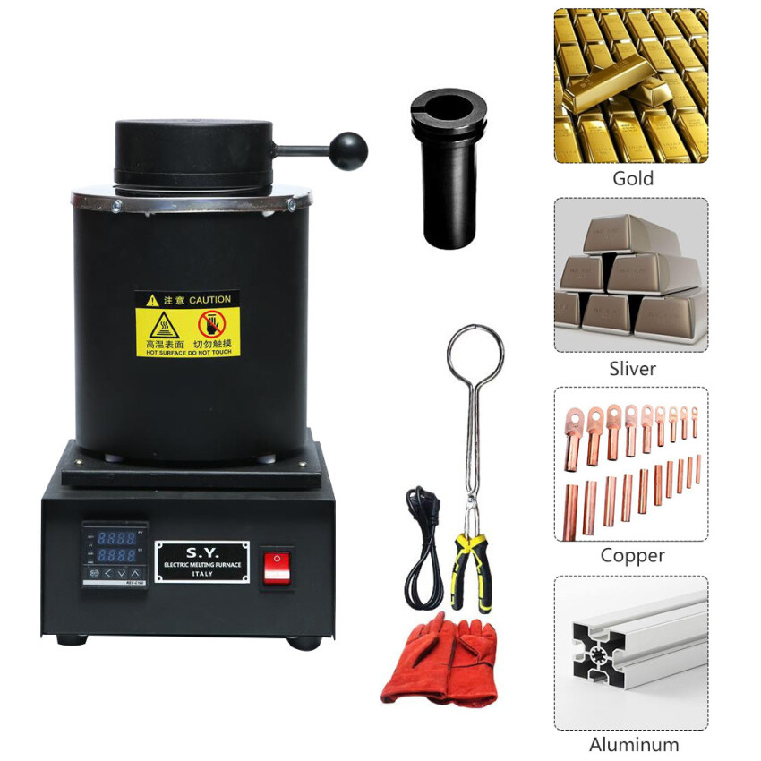 【100 Original】3KG Gold Melting Furnace,1600W 2000F Digital Electric