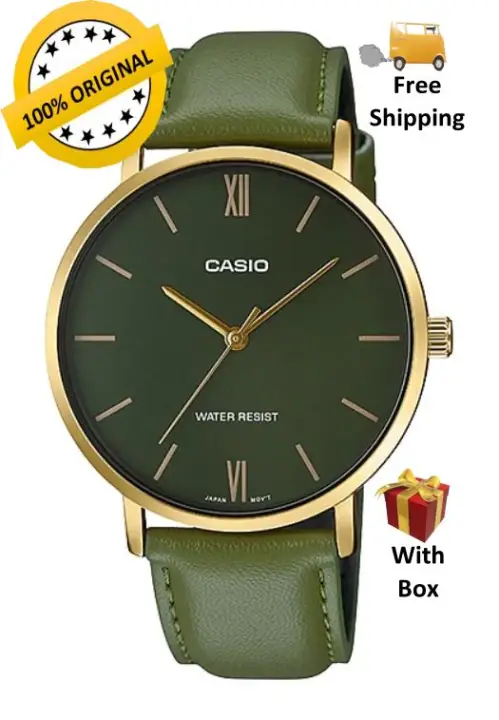 casio green dial watch