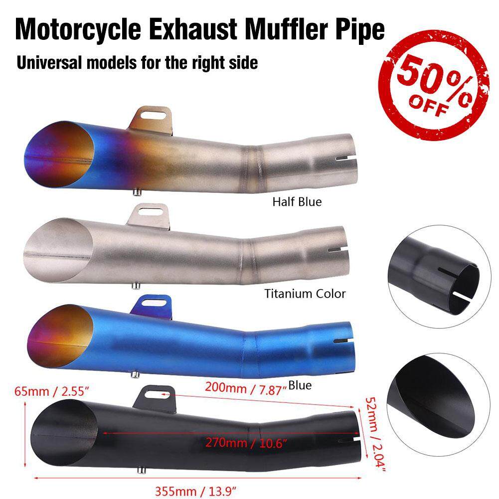 【 50% OFF!!!】Stainless Universal รถจักรยานยนต์ Motocross ตัวเก็บเสียงท่อไอเสียปลายท่อ