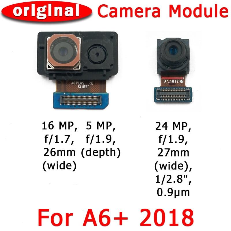 Original Front And Rear Back Camera For Suitable For Samsung Galaxy A6 Plus 2018 A605 Main Facing Camera Module Flex Cable Replacement Parts