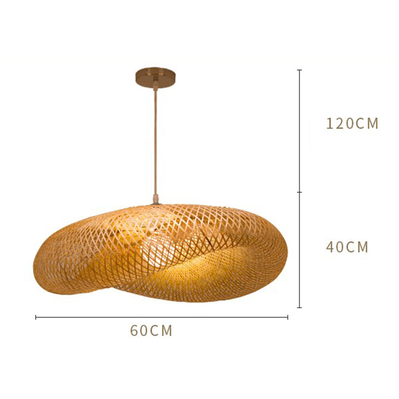Baoblaze Bamboo Pendant Lampshade Hanging Ceiling Lamp Light Shade