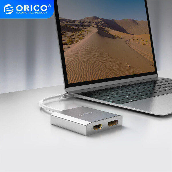 ORICO Cáp Chuyển Đổi Nhôm DP Loại C Sang 4K HUB USB C Tương Thích Với HDMI Dành Cho MacBook Samsung Galaxy S10/S9 Huawei Mate 20 P20 Pro (XD-CFHD4)