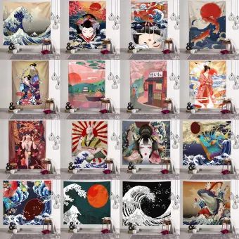 150 100 Jepang Ukiyo E Gaya Hanging Permadani Rumah Dekoratif Dicetak Selimut Pantai Handuk Fashion Sofa Dinding Gantung Dekorasi Fotografi Alat Peraga Mandala Laut Gunung Matahari Terbit Hanging Carpet Lazada Indonesia