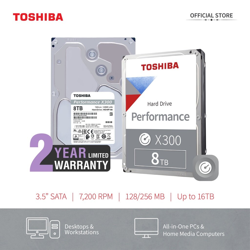 2tb Ssd Toshiba X300 8TB 7200 RPM SATA III 6Gb/s Internal CMR