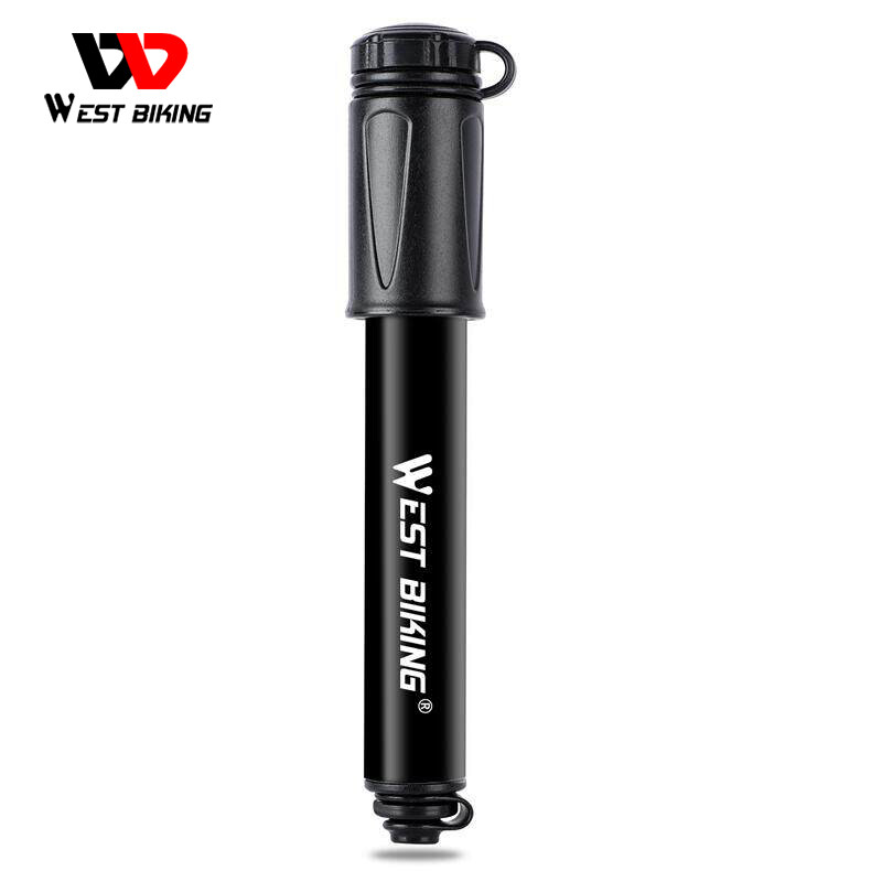 WEST BIKING Portable Bike Pump MTB Road Bicycle Tire Inflator Hand Air Pump With Gauge Bike Accessories Schrader Presta Valve Cycling Pump
