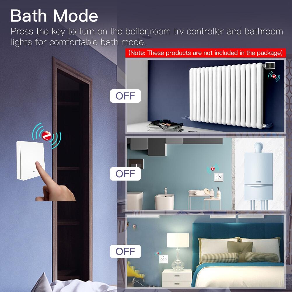 MOES Tuya Zigbee Wireless 9 Scene Switch Push Button Battery Powered Transmitter Smart Life App Automation 1/2/3 Gang