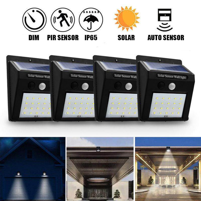 【Free Vận Chuyển + Đèn Flash Deal】4Pcs Tường Đèn Cảm Biến Chuyển Động 20 ĐÈN LED Năng Lượng Mặt Trời Điều Khiển Chống Nước IP65 Chiếu Sáng Ngoài Trời