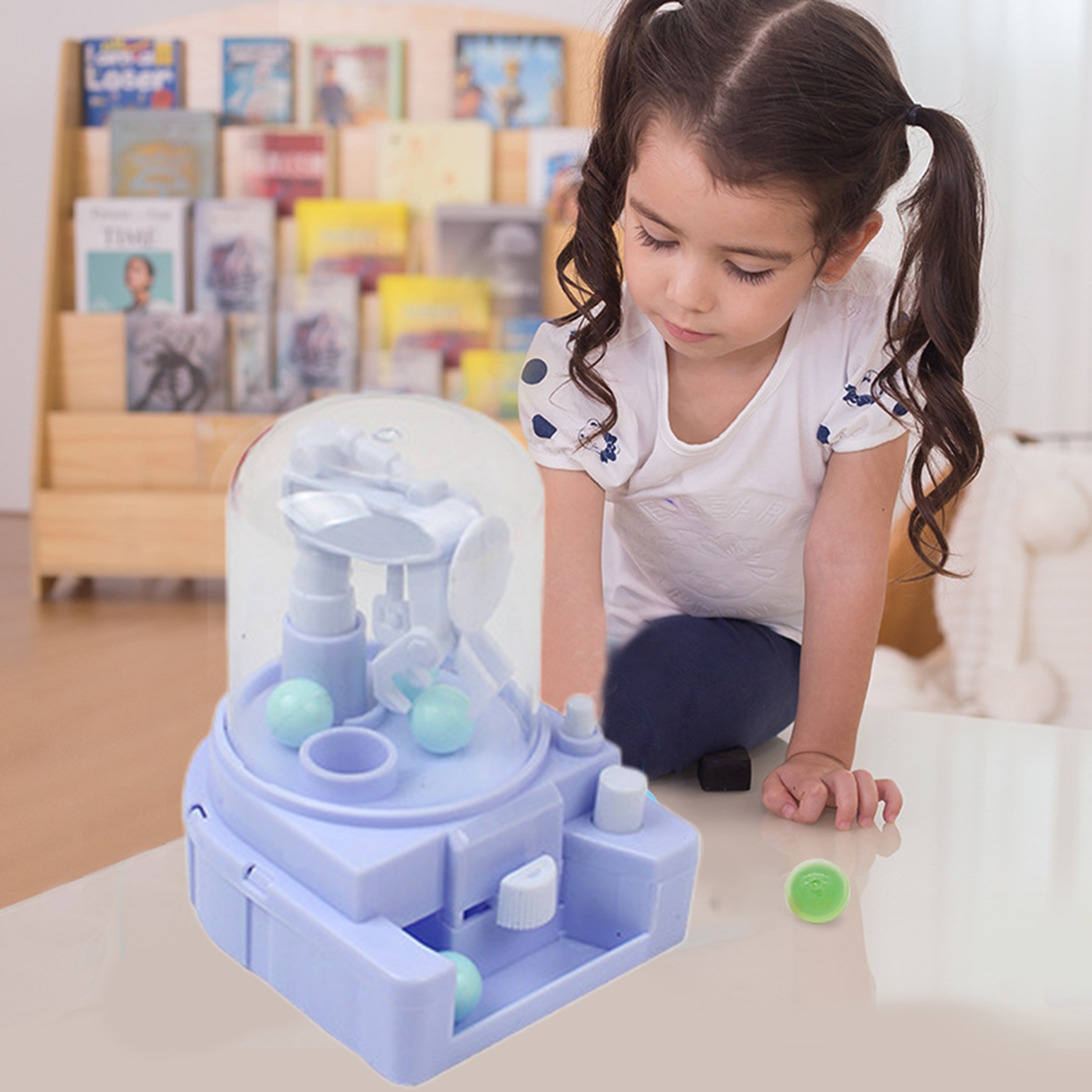 Mini Claw Machine 4 Tiny Stuff Prizes Multi-Color Mini Ball Cute Shape Skill Training Desktop Game Interactive Claw Machine Catcher  Gashapon Grabber Toy Kids Toy Gift