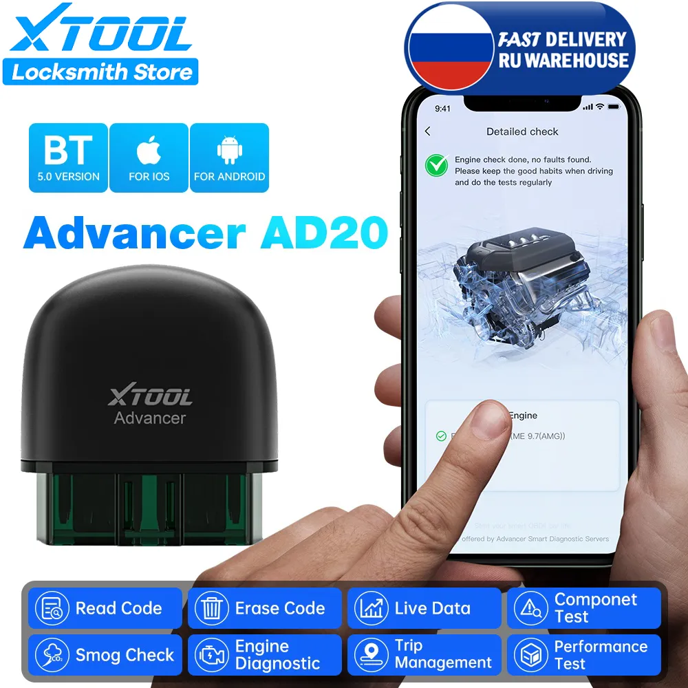 2023 mới nhất xtool ad20 advancer OBD2 máy quét Đầu đọc mã động cơ xe hơi thiết bị chẩn đoán Android /IOS tốt hơn so với ELM327/AD10 cập nhật
