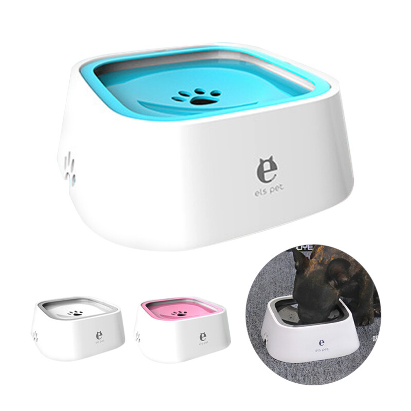 Chó Xanh Dương Mới Uống Bát Uống Nước 1.5L Nổi Không Ướt Miệng Bát Cho Mèo Mà Không Tràn Máy Nước Uống Nhựa ABS Bát Cho Chó Môi Trường Dùng Cho Thực Phẩm