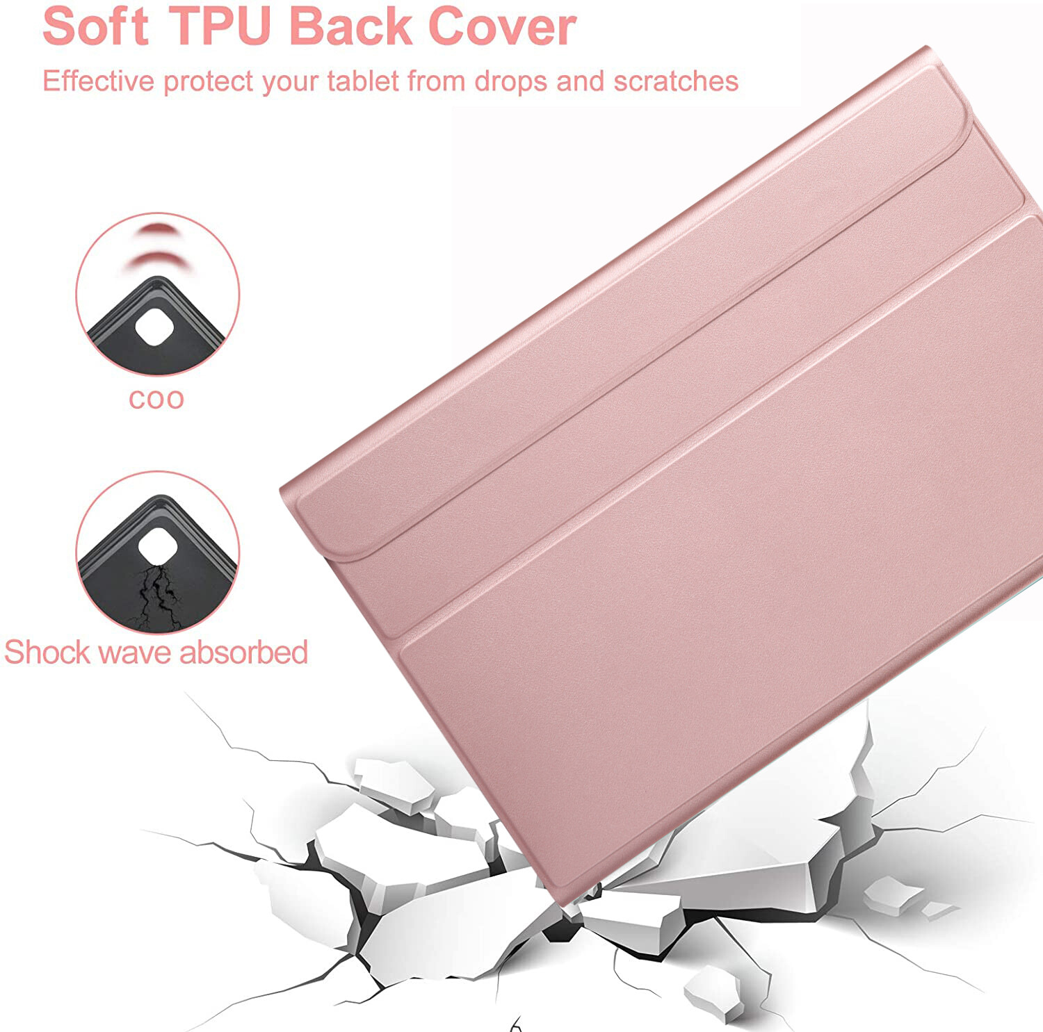 Touchpad Keyboard Case for Galaxy Tab S9 Plus 12.4 inch 2023, Smart Detachable Wireless Touchpad Keyboard Case for Samsung Tab S9 FE Plus 2023, Tab S8 Plus 2022, Tab S7 FE 2021, Tab S7 Plus 2020