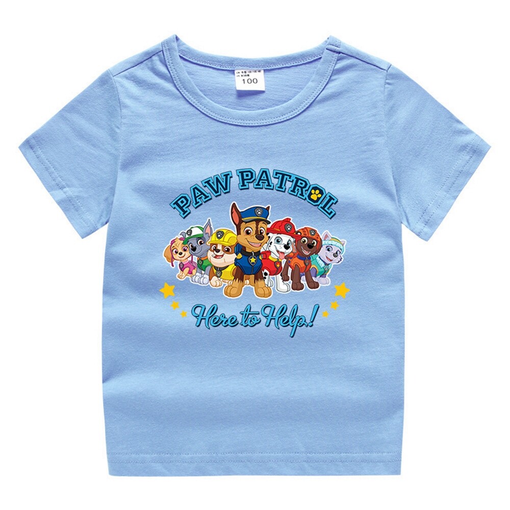 kid baby boy clothing t shirt chase marshalls rubble skye PAW Patrol birthday tops costume for
