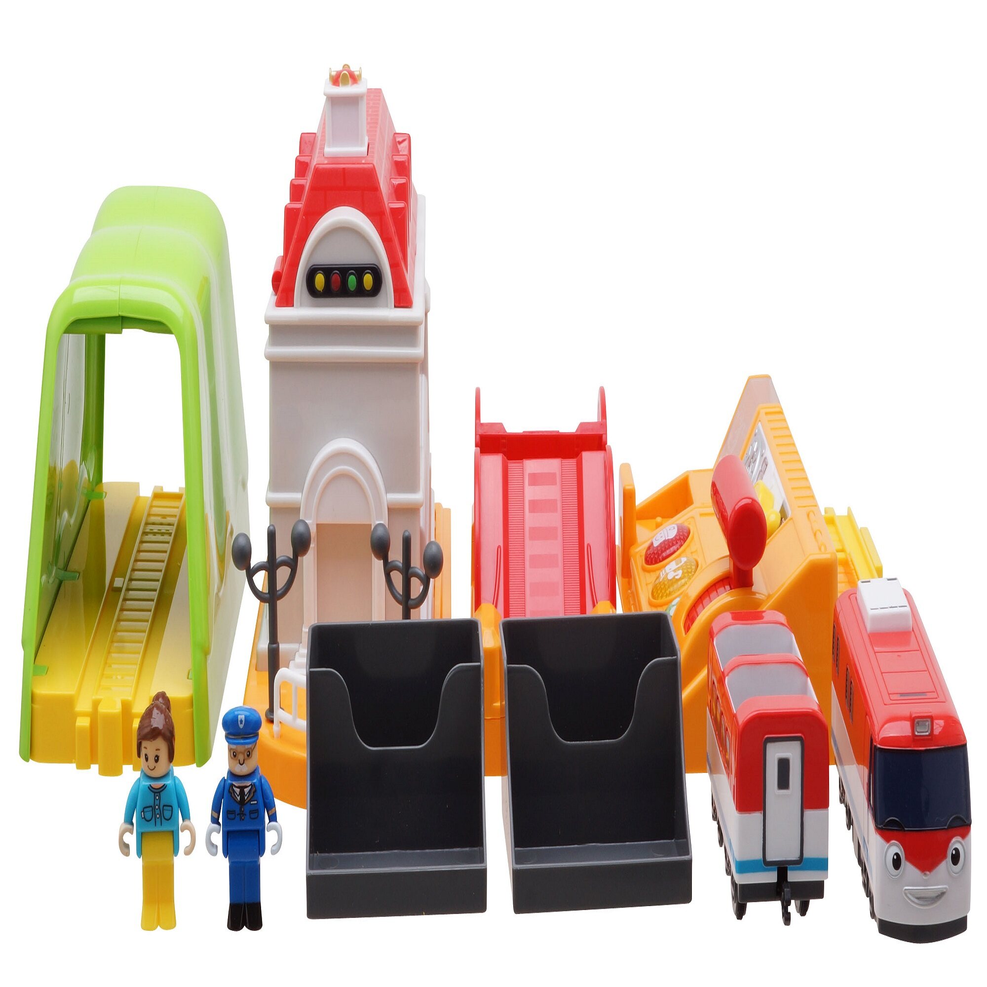 Train Track Playset Tayo the Little Bus 120 Titipo Motorized Toy Train Talking Control Center 
