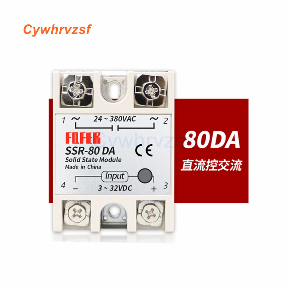 Ssr-10da ssr-25da ssr-40da 10a 25a 40a solid state relay module 3-32v input dc 24-380v ac output high quality