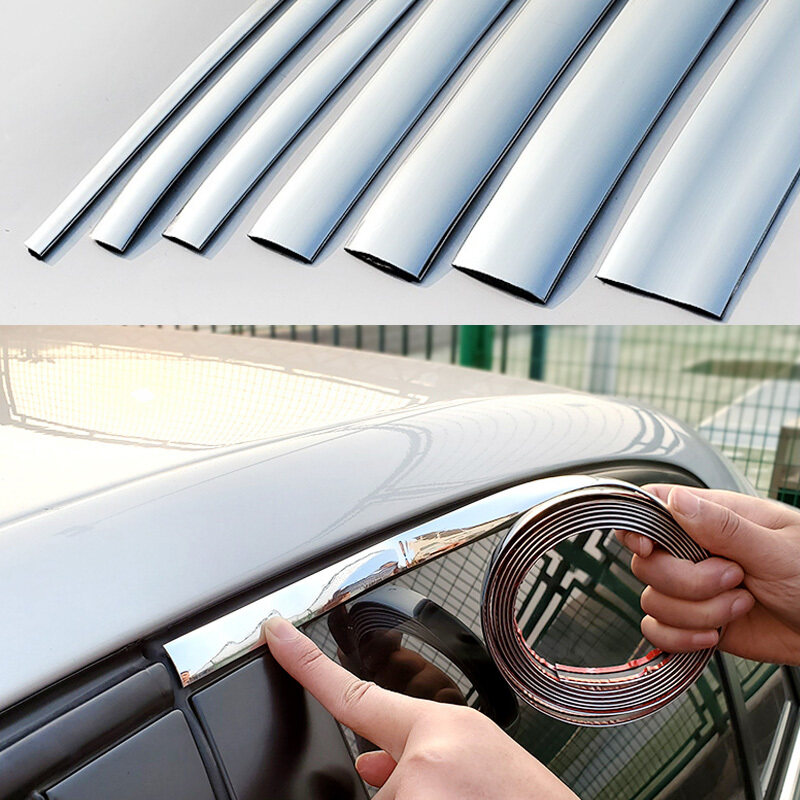 3M Chrome Đúc Trim Cửa Xe Protector Stickers Strip Bumper Grill Xe Chống Va Chạm Băng Cửa Cạnh Guard Tấm Sáng Sticker