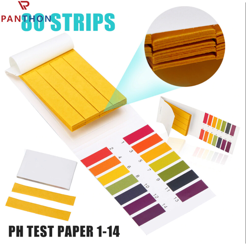 Panthon 80 ph test strips litmus test paper full range 1-14 ph acidic alkaline indicator universal full range strips tester 80 strips