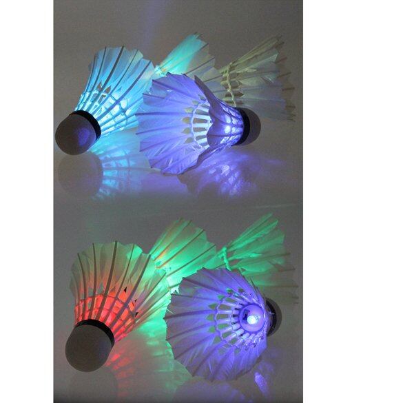 (Ready) Dark Night 4 Pcs Colorful LED Badminton Feather Shuttlecock Shuttlecocks Ne