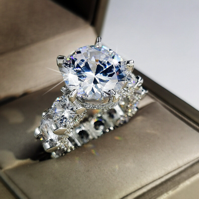 5 Karat Noble Princess Diamond-Studded European and American Popular Ring Ring