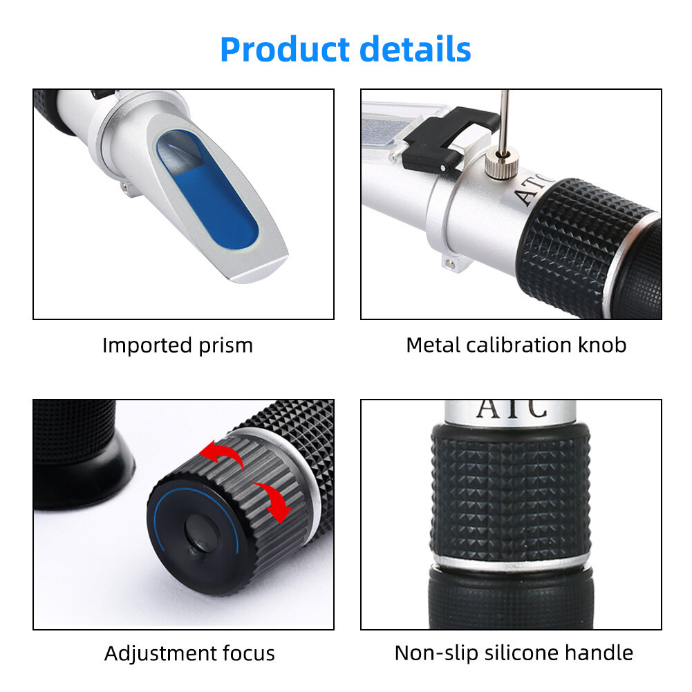 Khúc Xạ Kế RCYAGO Brix Khoảng 0-90% Thức Ăn Đường Với Hộp Pu