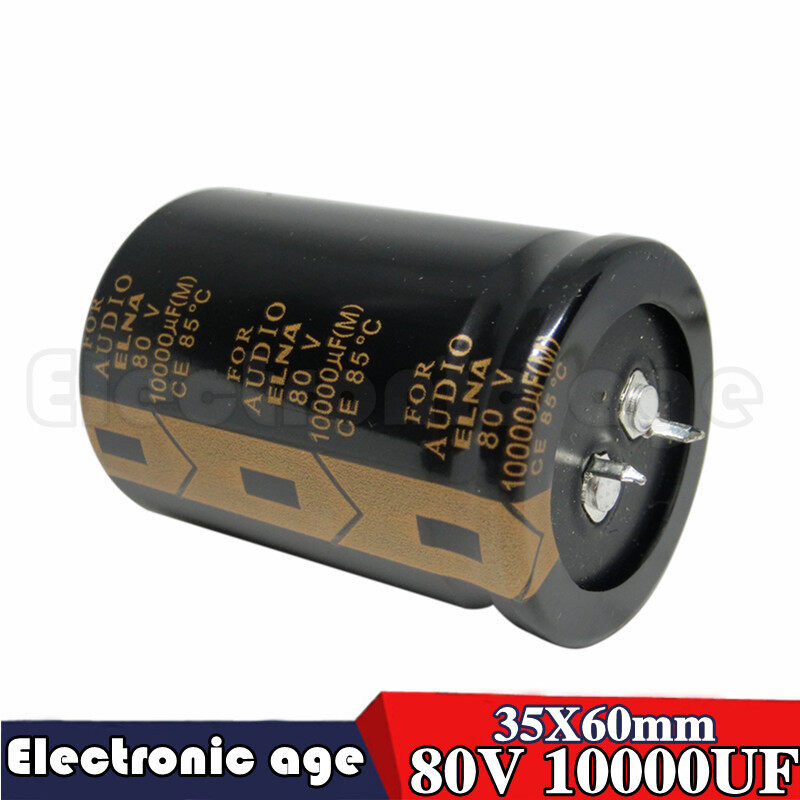 2Pcs Capacitor 80V 10000uF 30x60mm Amplifier audio audio filter