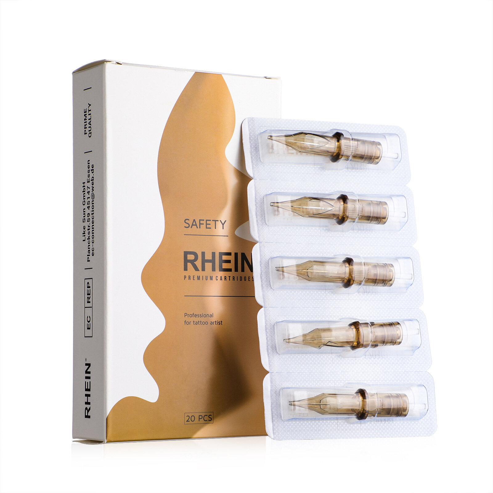 Rhein 20pcs premium tattoo cartridge needles rl/rs/m1/rm soft rebound membrane disposable pmu smp cartridges supply