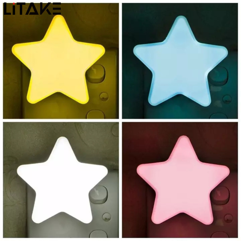 Induction Mini Star Shape Led sensor Control Night Light For Kids Bedroom Bedside Baby Sleep Light Low Power Consumption Bedside Lamp