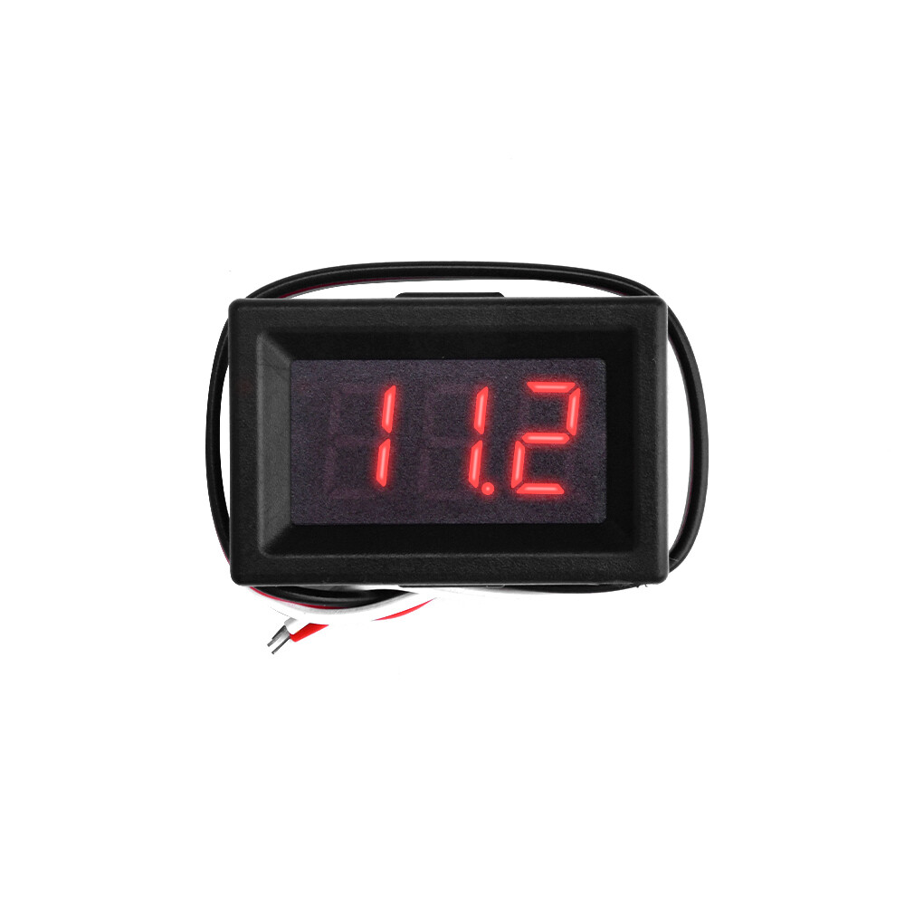 Foriot 0.36 inch dc 3-30v digital voltmeter voltage tester gauge led display 3-wire volt meter for car motor panel mount