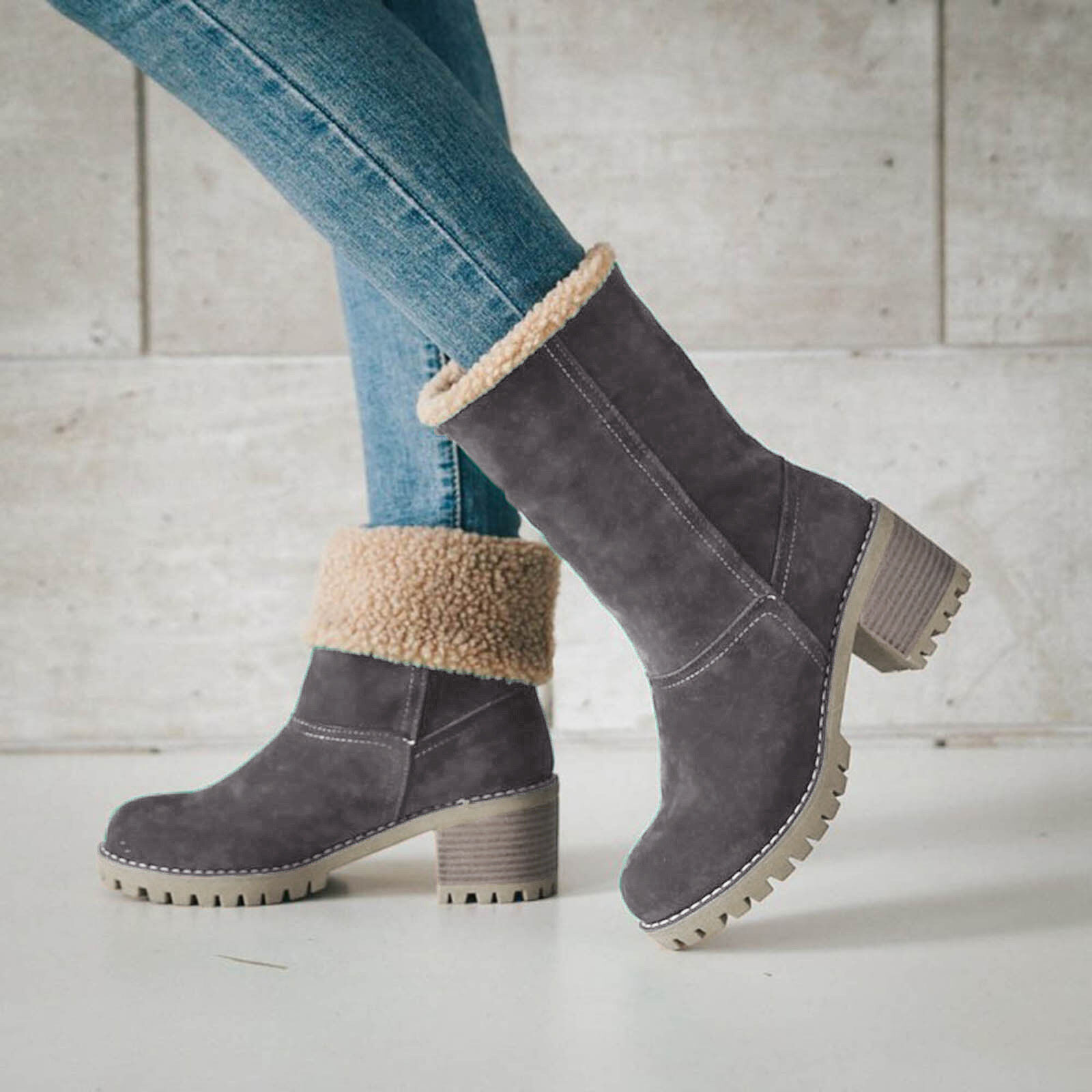 calf high snow boots