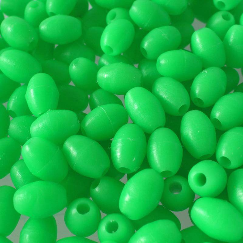 100PCS Set Oval Luminous Glow Fishing Beads Floating Soft Carp Tackles Rig Sea