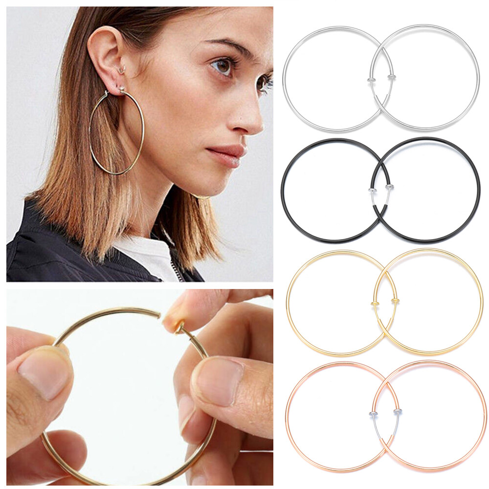 spring hoop earrings non pierced ears