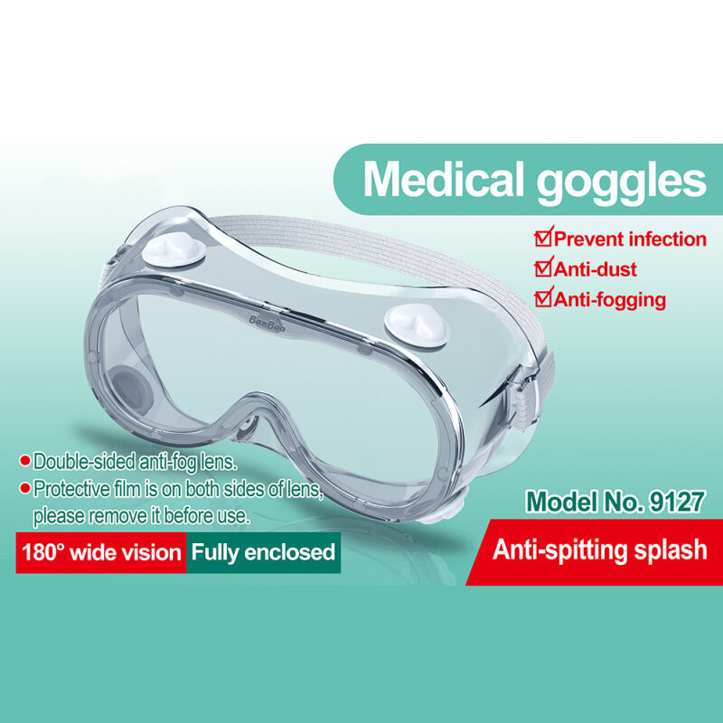Protective Safety Goggles Wide Vision Disposable Indirect Vent Anti-Fog Medical Splash Goggles Dust-proof Goggles(Ready Stock)
