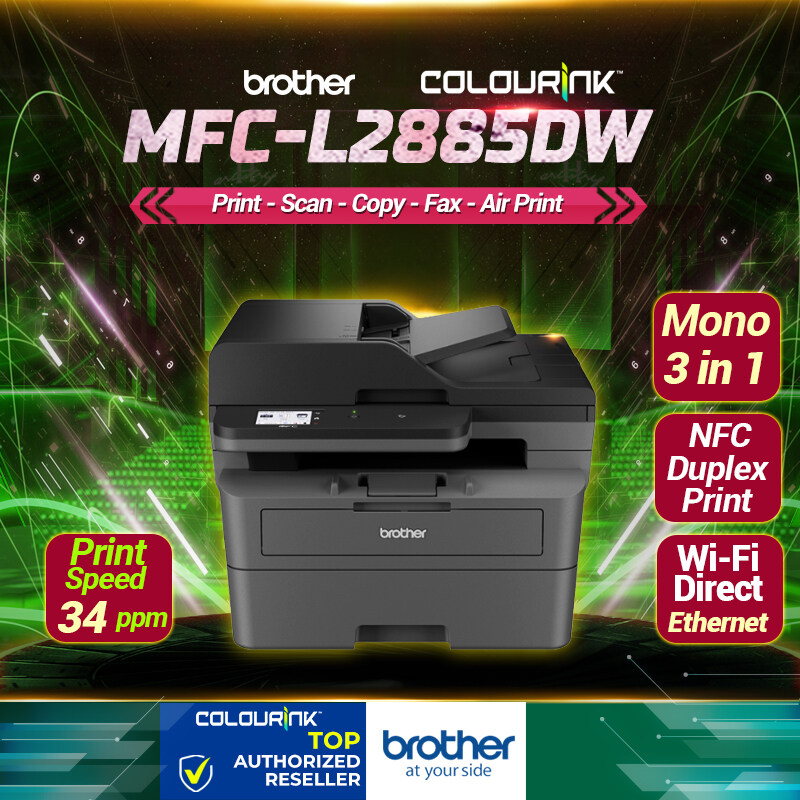 Brother MFCL2885DW Auto 2 Sided Duplex Scan DADF A4 B&W Laser Printer