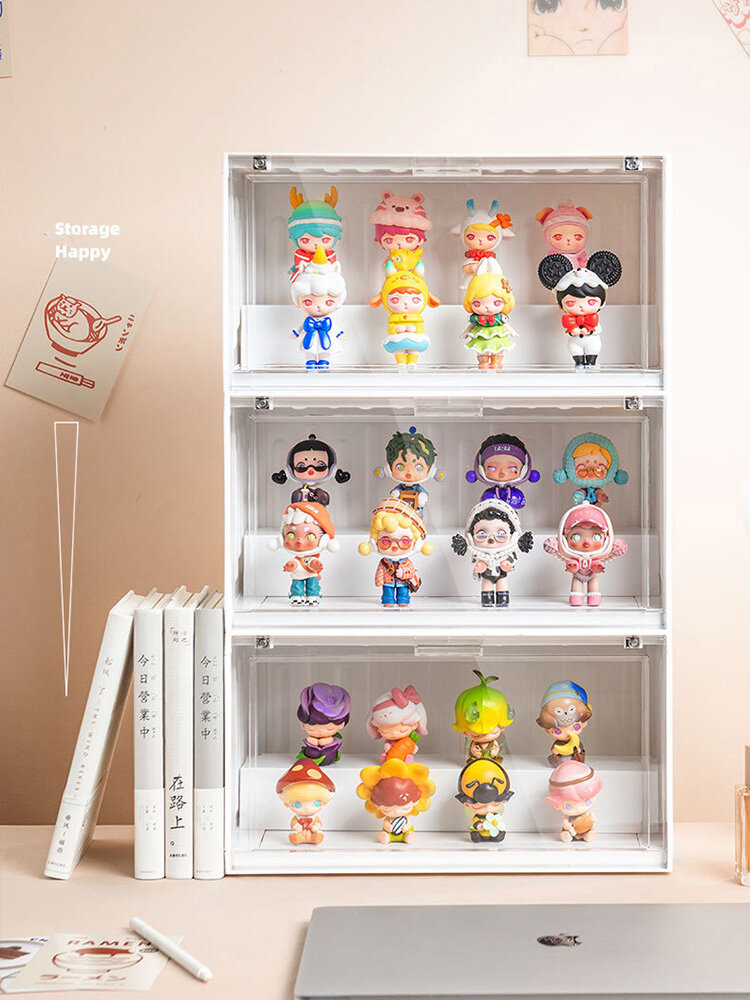 Blind box figure storage box bubble matte container doll toy doll model display stand wall