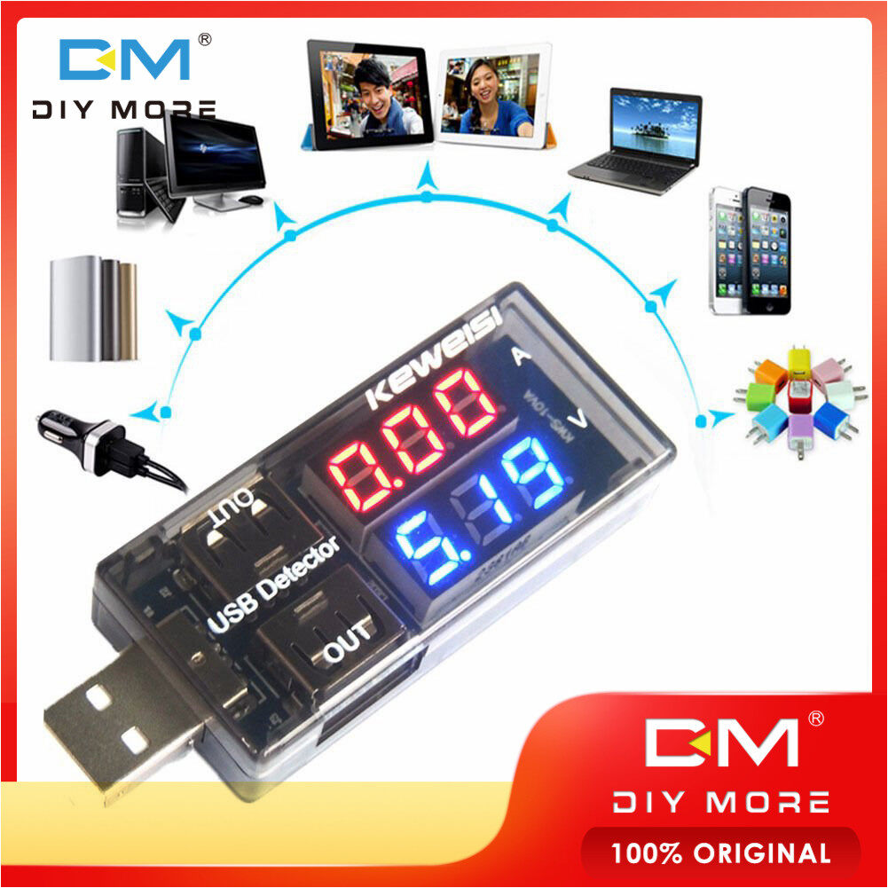 Diymore USB Voltage Charge Current Detector Battery Tester Voltmeter Ammeter USB Car Motorcycle Volt Amp Detector Tester USB Tester with LED Display