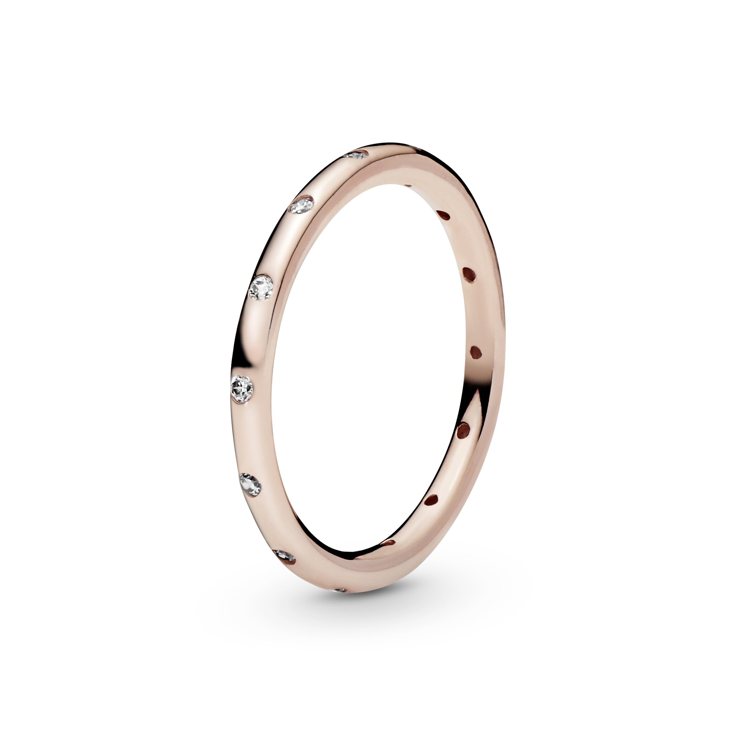 2021 Original Pandoras Rose Simple Sparkling Band Ring