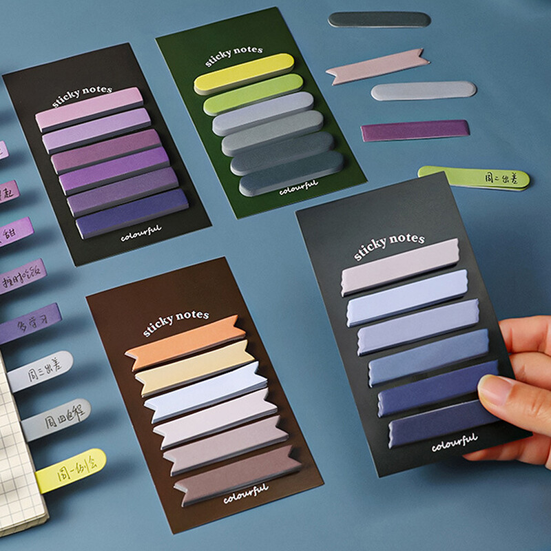 120 Sheets Cute Morandi Color Index Memo Pad Sticky Notes Paper Sticker
