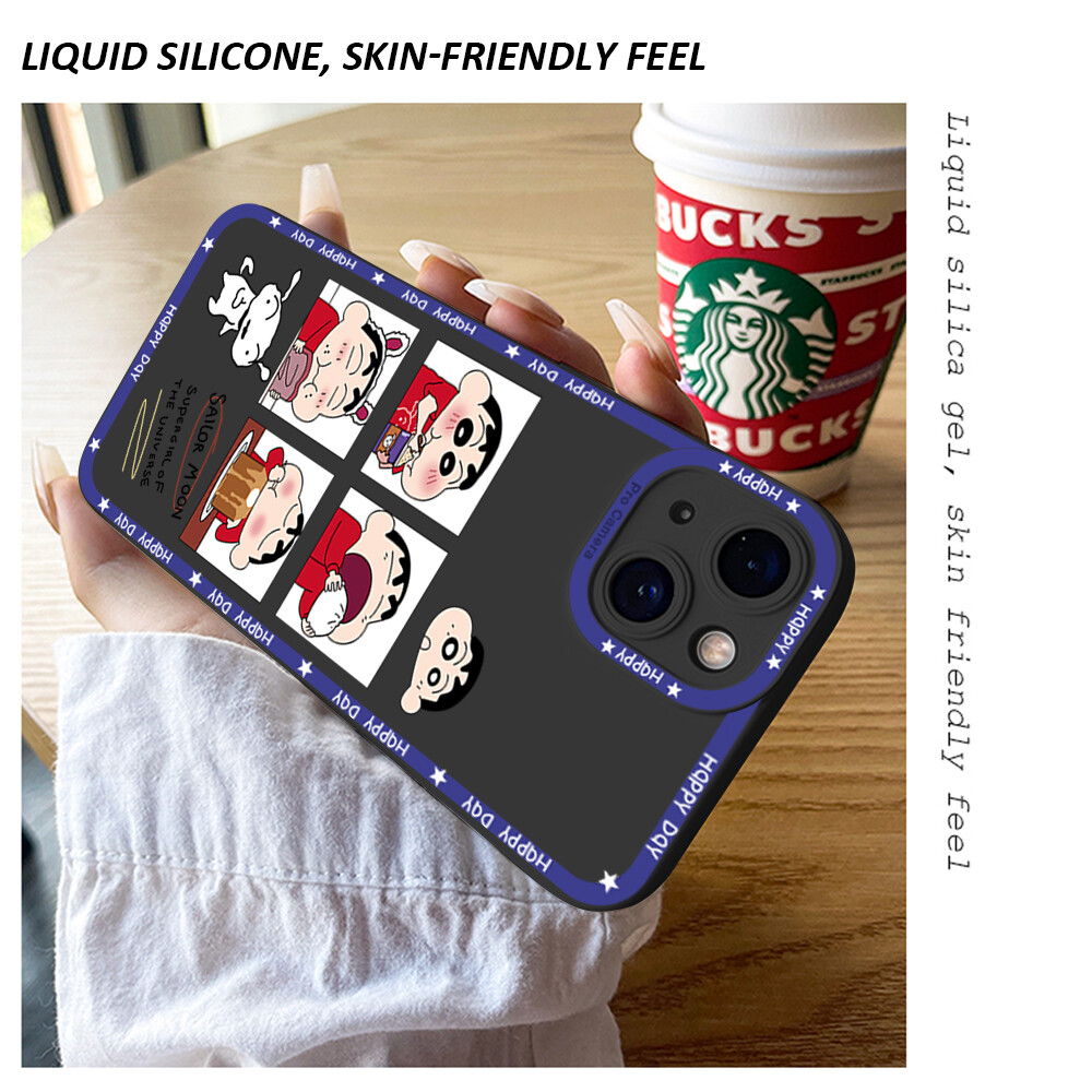 Hontinga Casing Case For Samsung Galaxy Note 20 Note20 Ultra Case Chibi Maruko Crayon Square Soft Silicone Full Cover Camera Protection Shockproof Rubber Cases Back Cover Phone Casing Softcase For Boys Girls