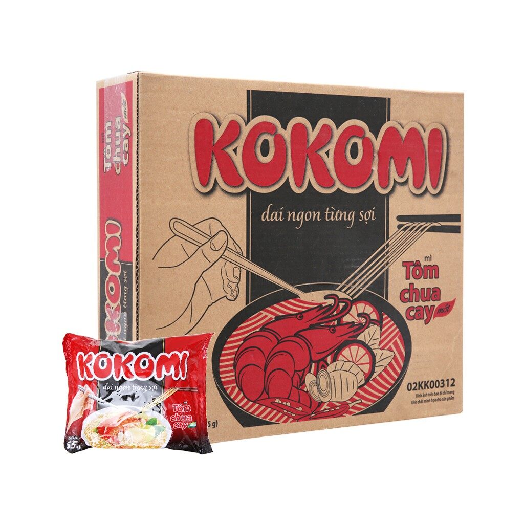Thùng Mì Kokomi Chua Cay 30 Gói 65G