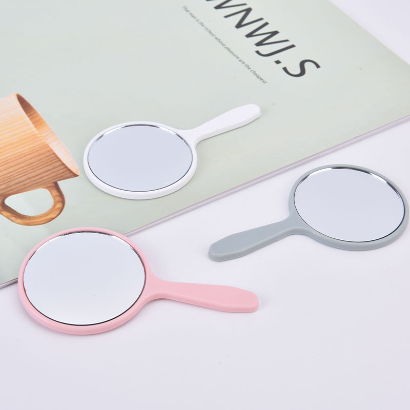 New Handheld Makeup Mirror Round Vanity Mirror with Handle Hand Mirror Cosmetic