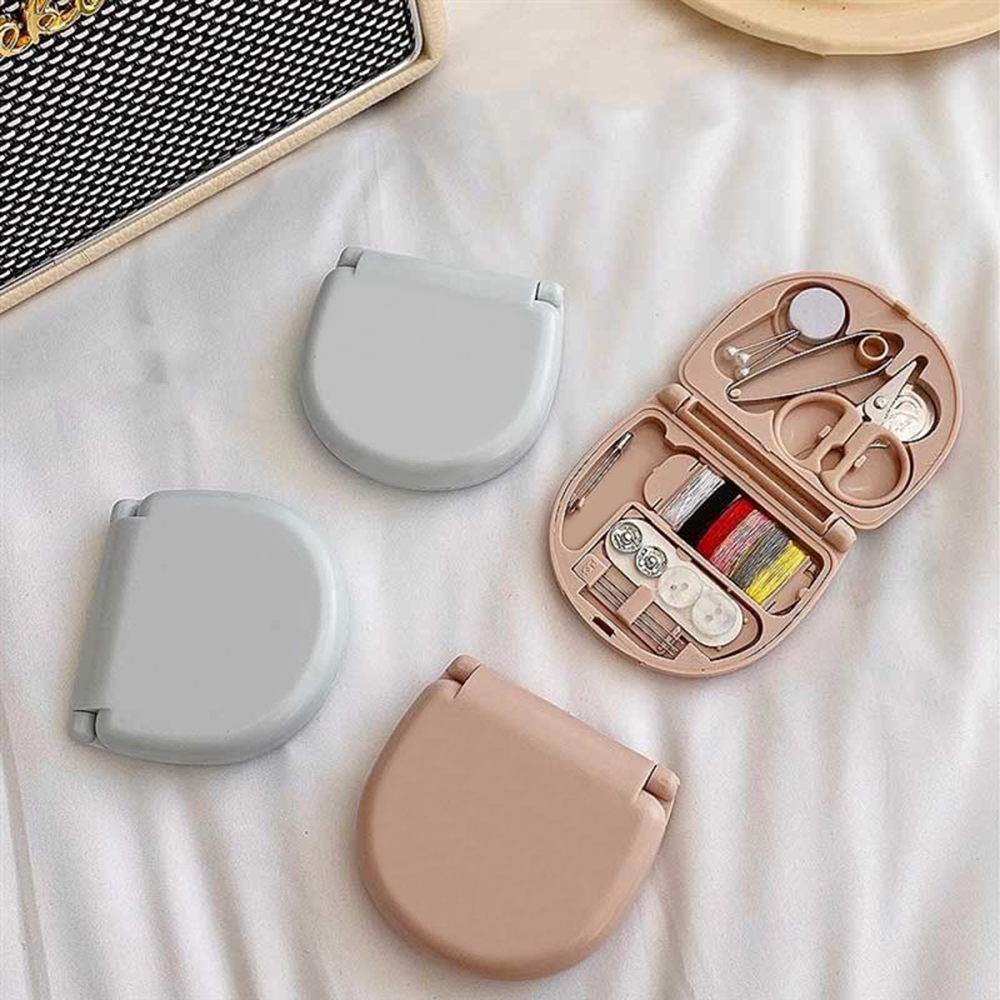 Scissor Thimble Needle Threads Box Set Needle Thread Storage Bag Mini Sewing Kit Portable Sewing Box Household