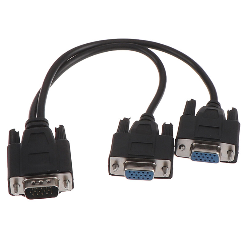 NIEN Đầu Chia Bộ Chuyển Đổi VGA 15 Chân Đầu Đực Sang 2 Vga Svga Đầu Cái, Cáp Màn Hình Video